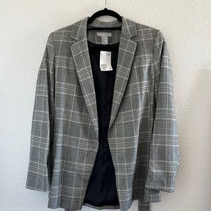H&M Houndstooth Plaid Blazer